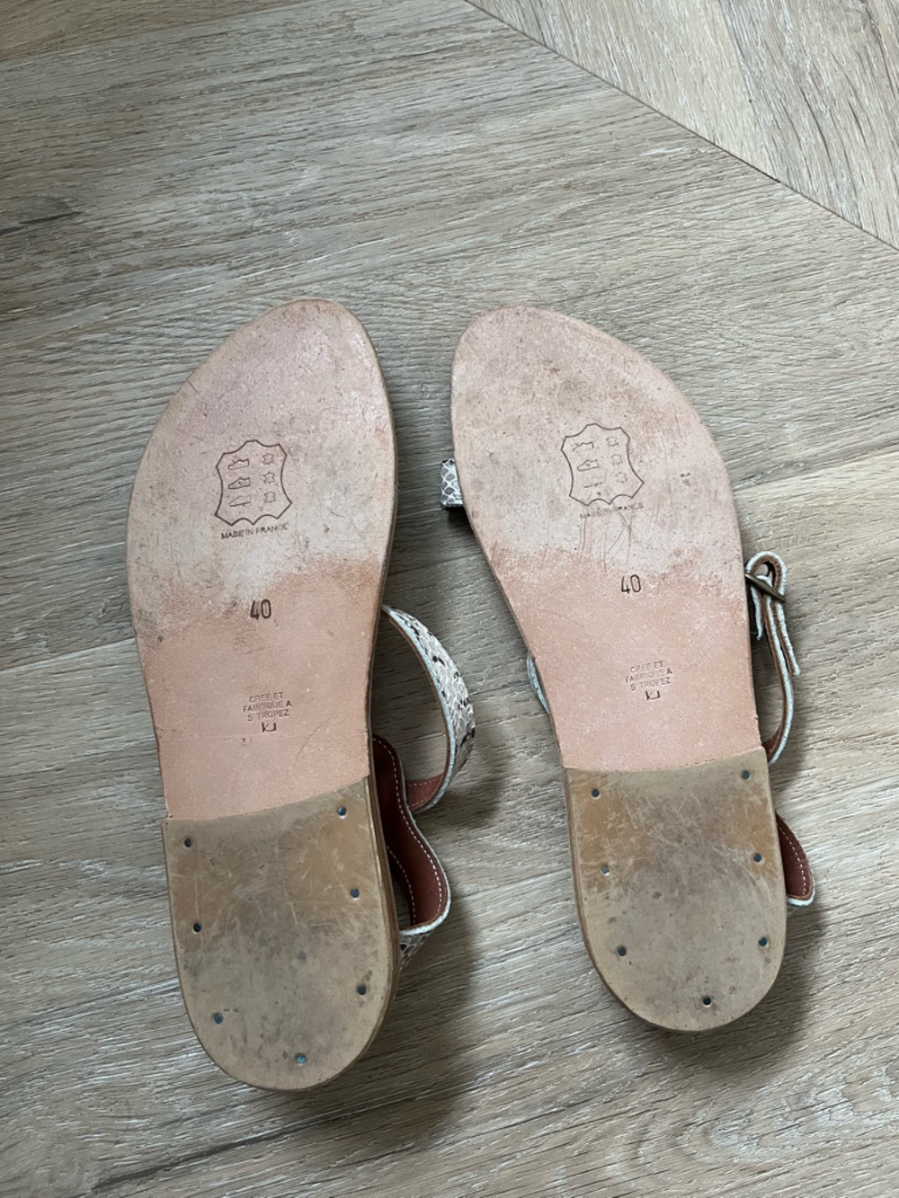 Women's Snake-Print Sandals with Ankle Straps - Picture 3 of 3